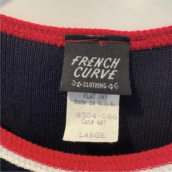 Vintage French Curve Womens Patriot Sleeveless Knit Dress Size Large - Picture 3 of 5